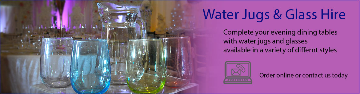 Hire Water Jugs & Hire Water Glasses